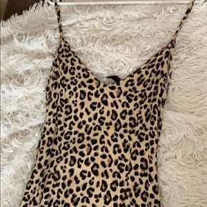 Leopard print h&m slip style dress